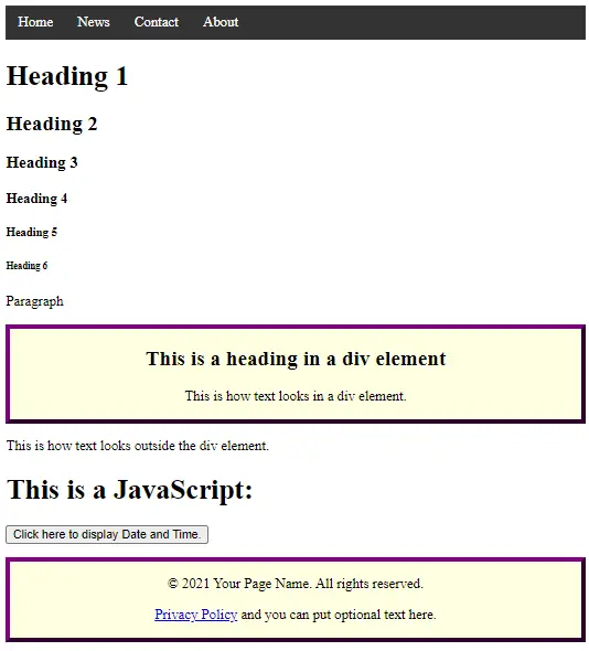 Sample HTML